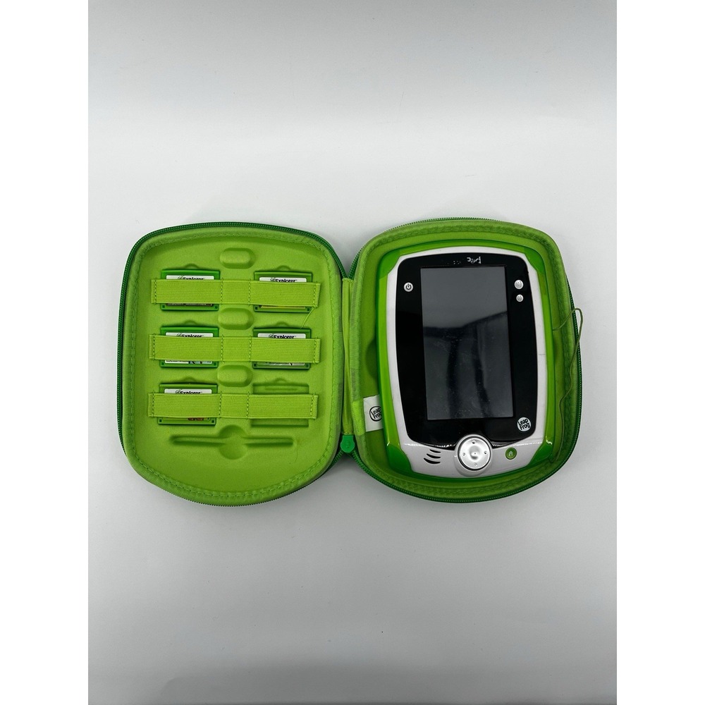 Leap Frog LeapPad 2 with Green Cover Stylus 5 Games‎ - No Power Adapter - Tested